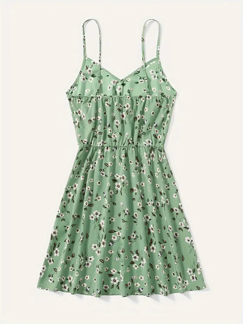 Ardelia - Robe à bretelles spaghetti et col en V à imprimé floral pour femme