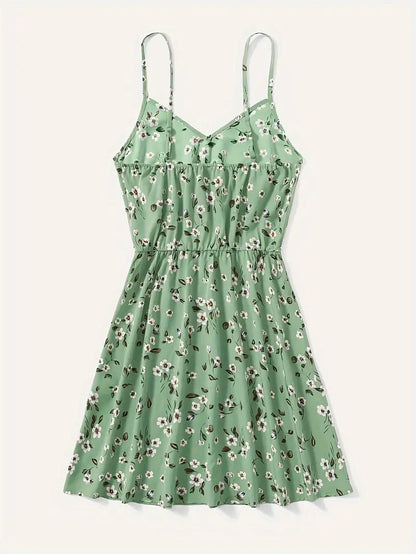 Ardelia - Robe à bretelles spaghetti et col en V à imprimé floral pour femme