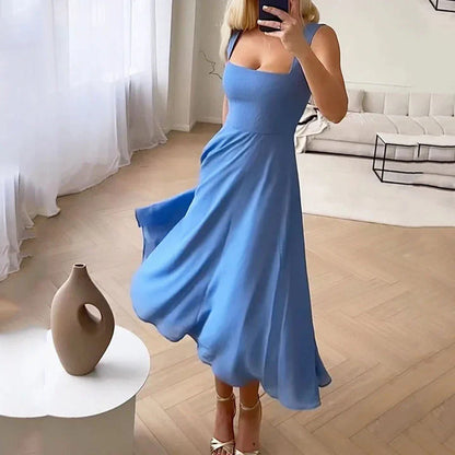 Minerva - Robe élégante sans manches de couleur unie pour femmes