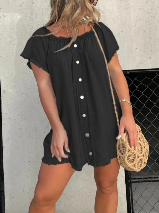 Krissa - Robe courte en denim élégante et ample