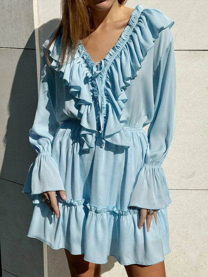 Zofia - Élégante mini-robe à manches longues avec volants