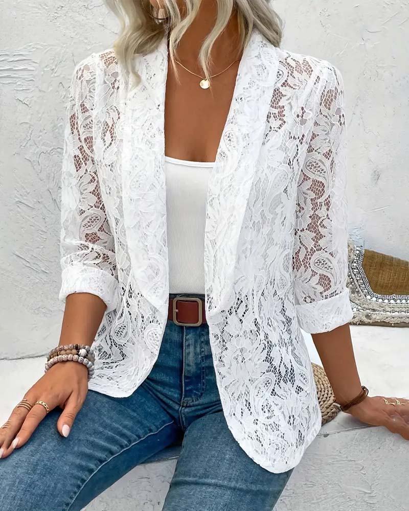 Eloise - Blazer en dentelle à col revers