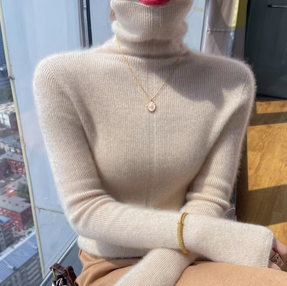 Athena – Pull col roulé en laine et cachemire