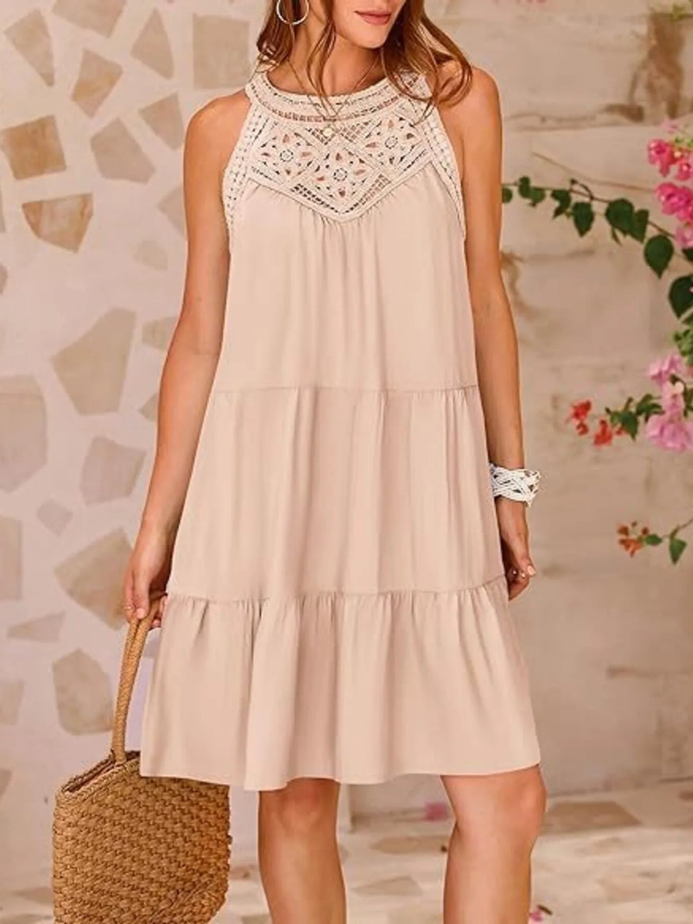 Jezebel - Robe mini en dentelle sans manches