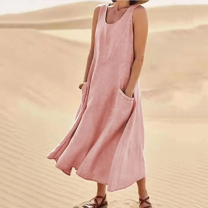 Dena - Robe en lin élégante et confortable pour femmes