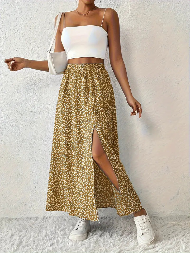 Ivara - Jupe taille haute à imprimé floral pour femmes