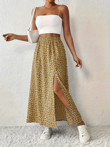 Ivara - Jupe taille haute à imprimé floral pour femmes