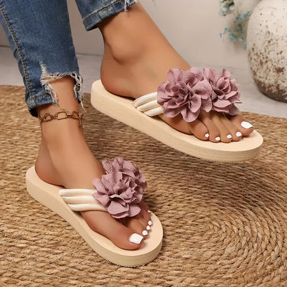 Joan - Pantoufles pour femmes avec décoration en forme de tournesol