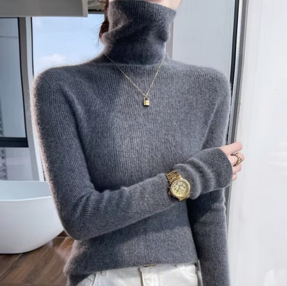 Athena – Pull col roulé en laine et cachemire