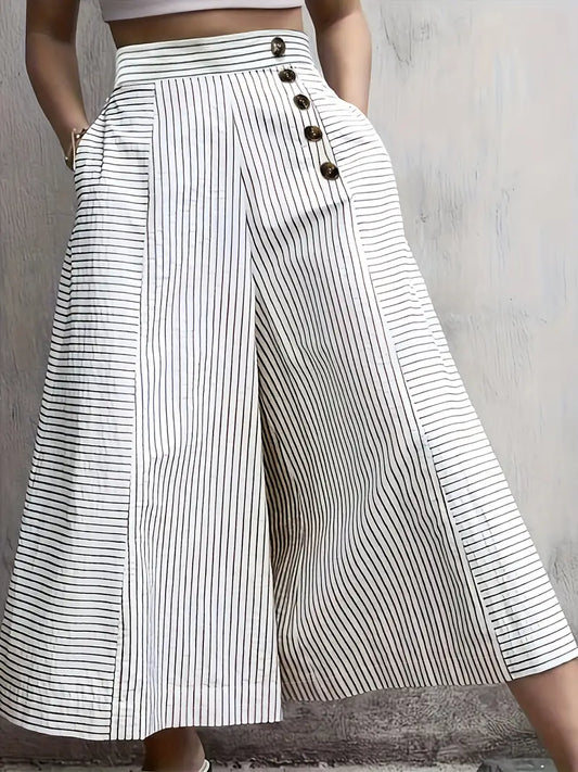 Elizabeth - Pantalon large taille haute