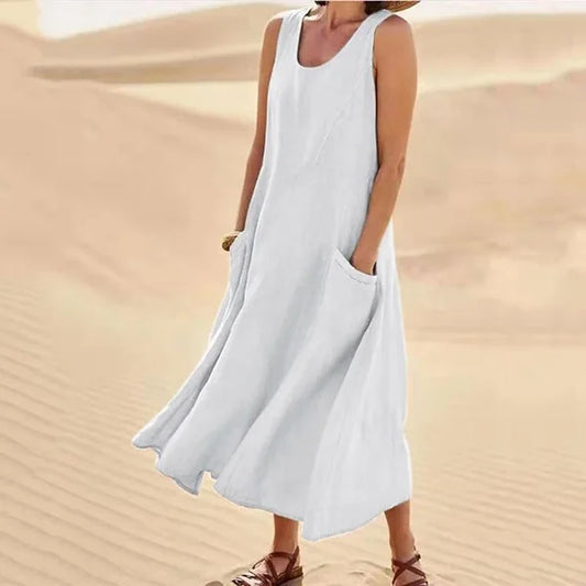 Dena - Robe en lin élégante et confortable pour femmes