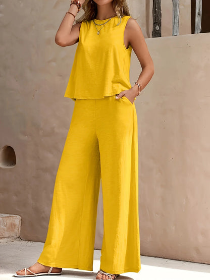Hope - Ensemble composé d'un haut sans manches et d'un pantalon à jambes larges