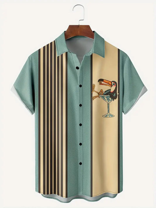 Thomas - Chemise rayée à manches courtes pour homme