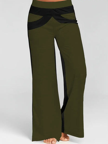 Damaris - Pantalon large avec motif à blocs de couleurs