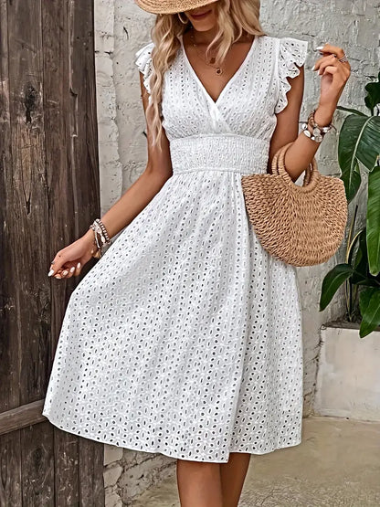 Katya - Robe à taille froncée et décolleté cache-cœur