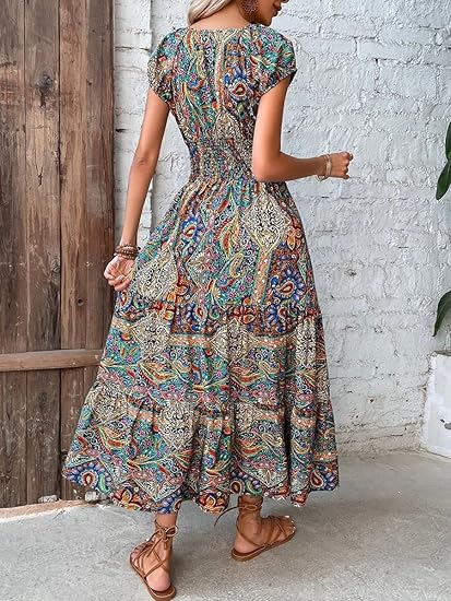 Ardella - Robe longue élégante avec col en V