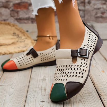 Meda - Chaussures rétro ajourées respirantes pour femmes