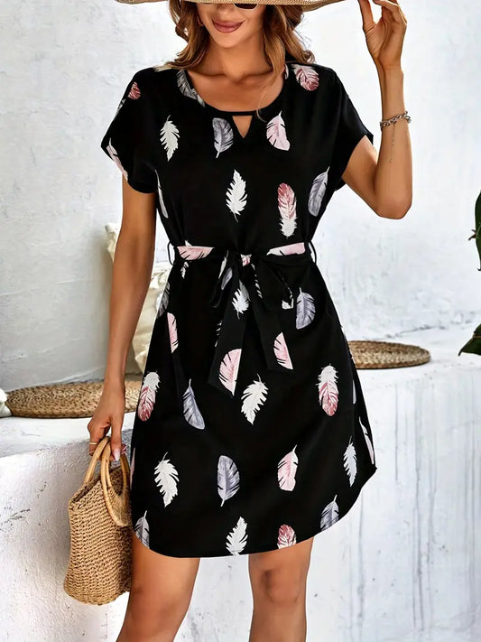 Sheryl - Robe élégante à col rond et ligne A pour femmes
