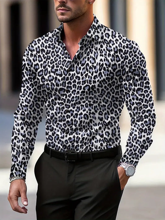 Anthony - Chemise graphique à imprimé léopard pour homme
