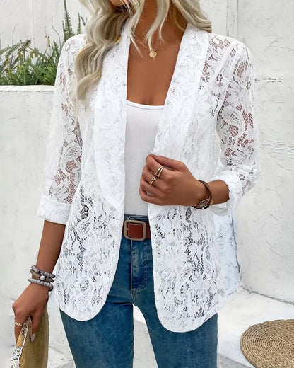 Eloise - Blazer en dentelle à col revers