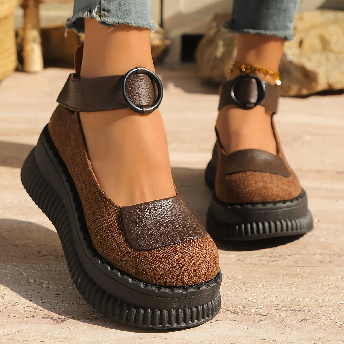 Marielle - Chaussures vintage à bout rond pour femmes