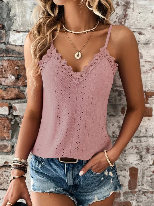 Ellanie - Élégant top en dentelle sans manches