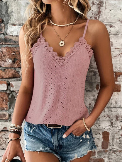 Ellanie - Élégant top en dentelle sans manches