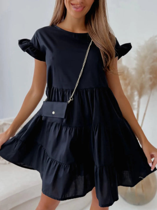 Lizzie - Robe courte à volants avec manches à étages