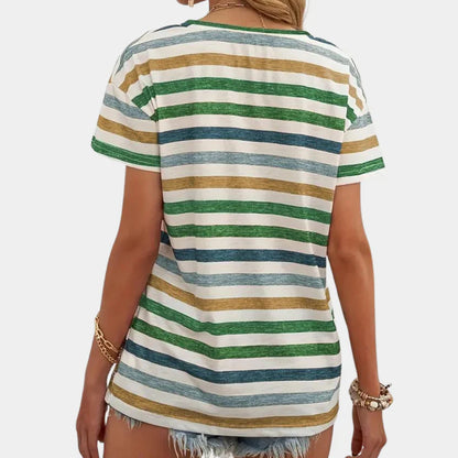 Charlotta - T-shirt décontracté à rayures pour femmes