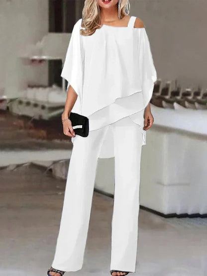 Rosamund - Ensemble composé d'un haut sans manches et d'un pantalon à jambes larges