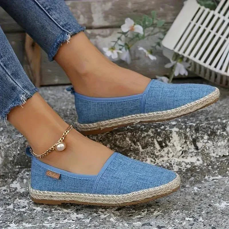 Ursla - Espadrilles plates en toile légère