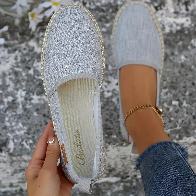 Ursla - Espadrilles plates en toile légère