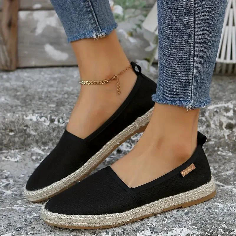 Ursla - Espadrilles plates en toile légère