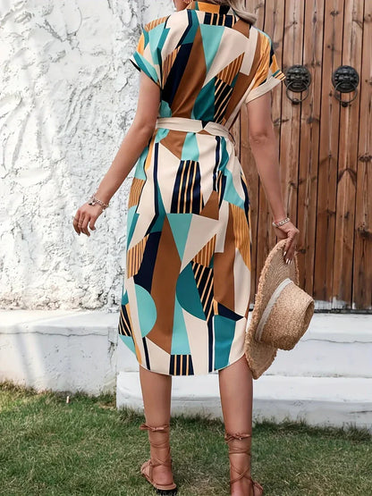Evalena - Robe midi décontractée à col en V