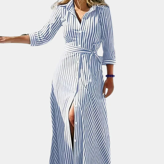 Isabella - Robe longue imprimée élégante avec ceinture