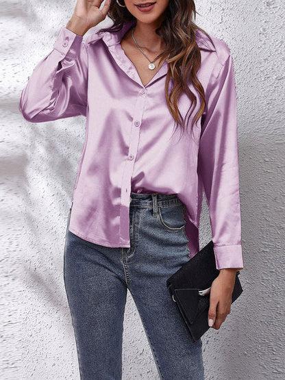 Louise - Chemise en soie à manches longues pour femme