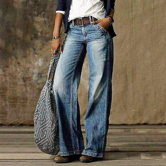 Lucinda - Jean évasé en denim vintage pour femme