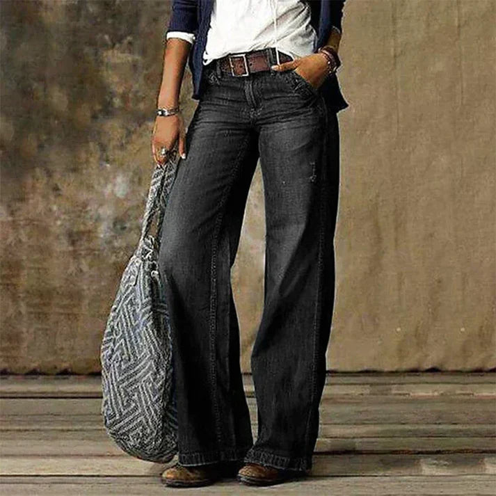 Lucinda - Jean évasé en denim vintage pour femme