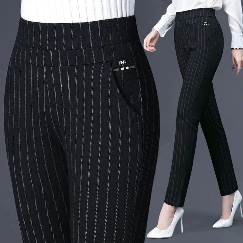 Mildred - Pantalon stretch rayé pour femme
