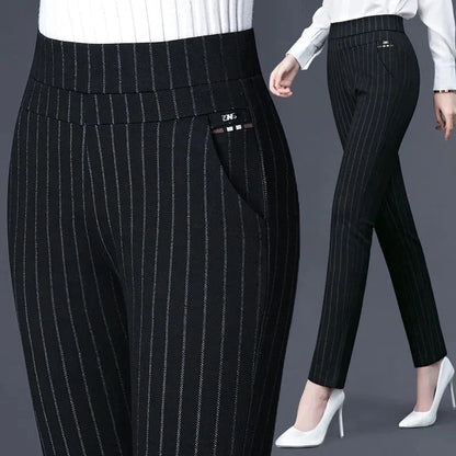 Mildred - Pantalon stretch rayé pour femme