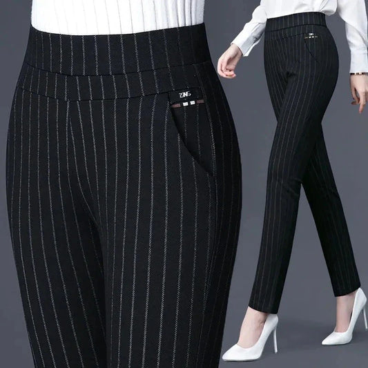 Mildred - Pantalon stretch rayé pour femme