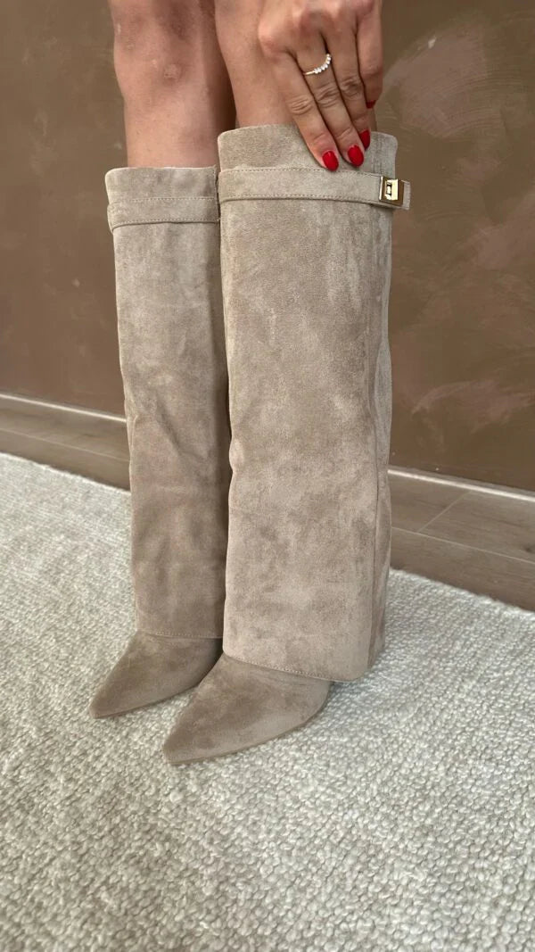 Elisara - Bottes en daim hautes de haute qualité