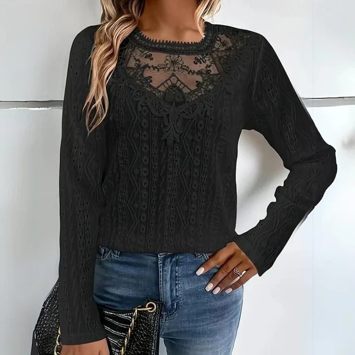 Gabriella - Élégante blouse en dentelle à manches longues