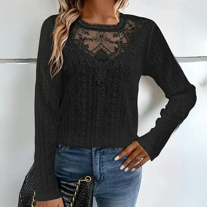 Gabriella - Élégante blouse en dentelle à manches longues