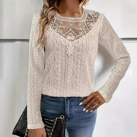Gabriella - Élégante blouse en dentelle à manches longues