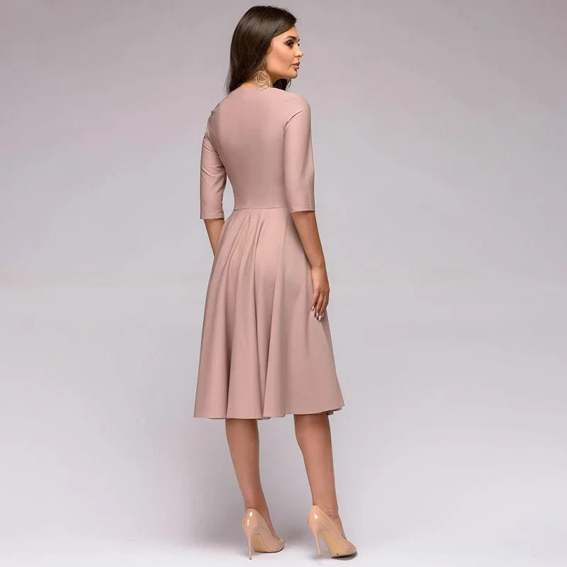 Amanda - Robe trapèze à manches longues pour femmes