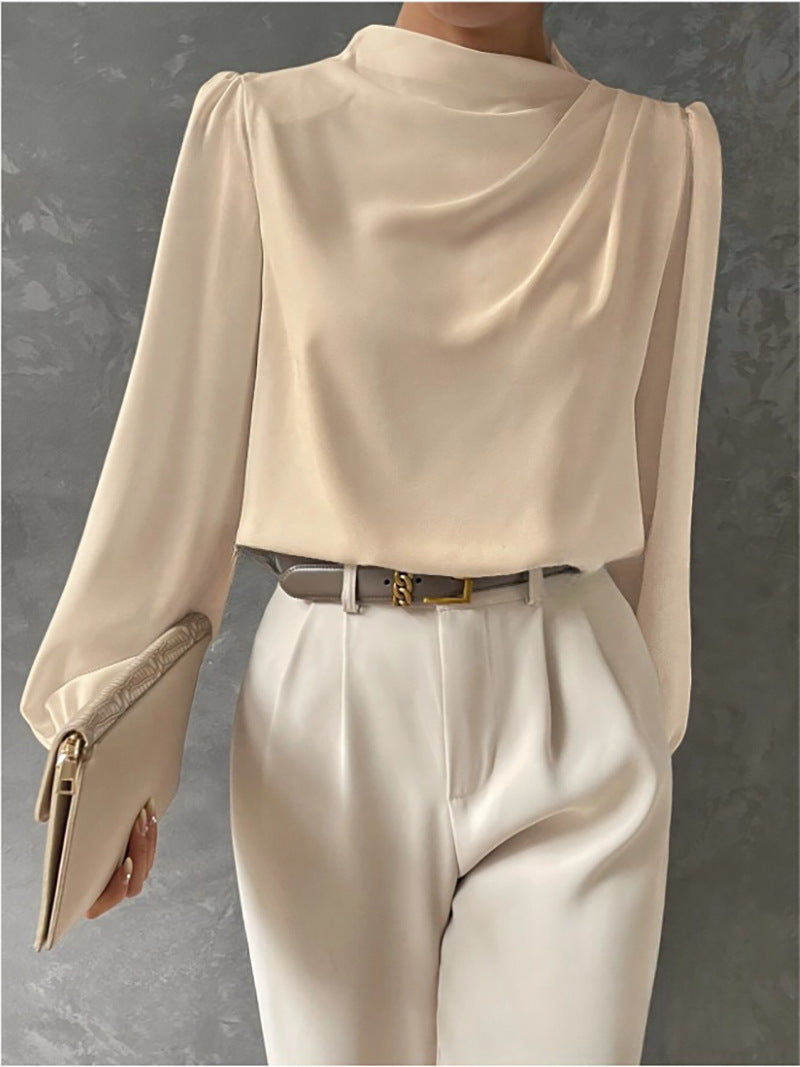 Emmeline - Blouse élégante à col montant et manches longues