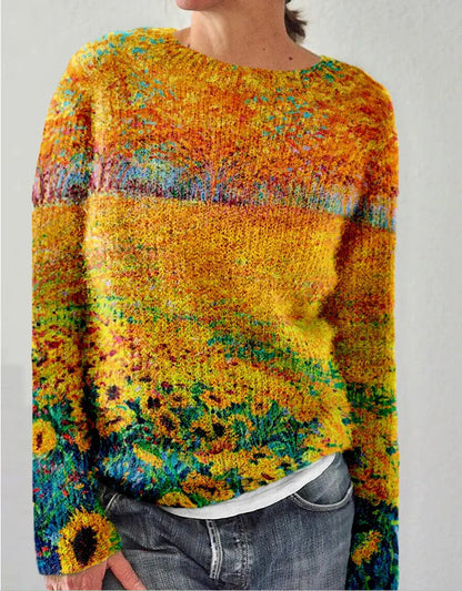 Sofia - Pull tricoté pour femme avec imprimé floral 3D