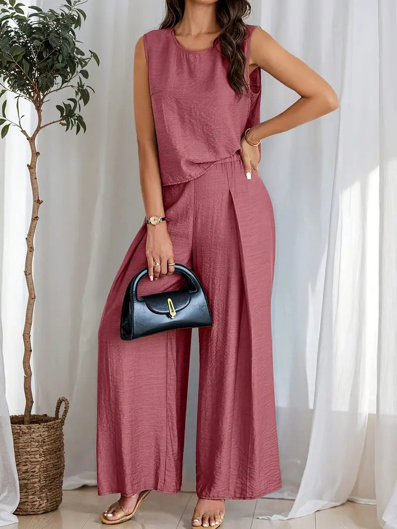 Carmina - Haut sans manches et pantalon à jambe large