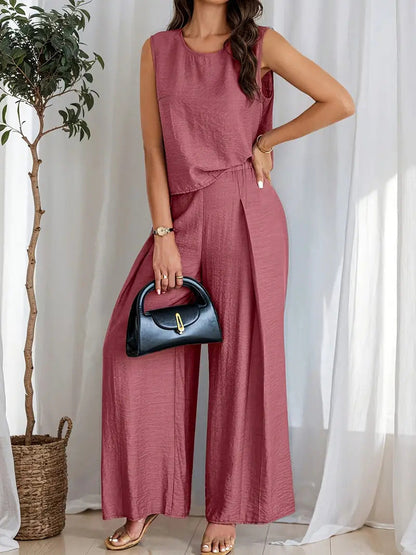 Carmina - Haut sans manches et pantalon à jambe large